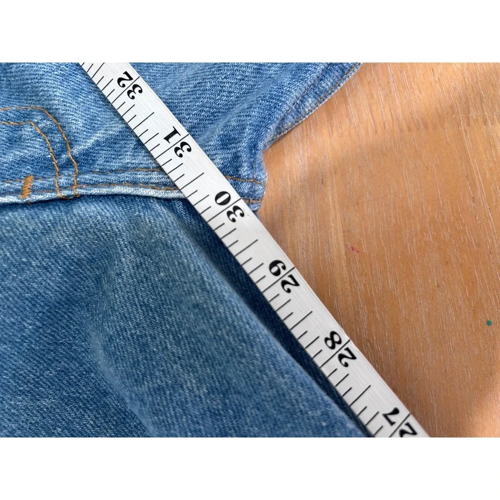 Vintage Levis 505 Orange Tab Jeans Mens 42x30 Blue Light Wash Made in USA 90s